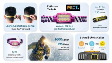 NITECORE UT6 STIRNLAMPE 1600 LUMEN - NL1840R - PURPLE