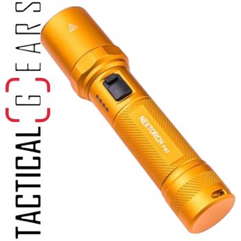 NEXTORCH P80B 2100 LUMEN EINSATZ LED TASCHENLAMPE, USB-C AKKULADEFUNKTION, GLASBRECHER AUS NANO KERAMIK - ORANGE