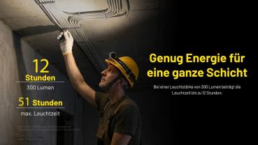 NITECORE WORKLIGHT STIRNLAMPE NWH20 FOKUSSIERBAR - SCHWARZ