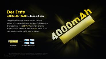 NITECORE 18650 4000mAh LI-LON AKKU NL1840HP
