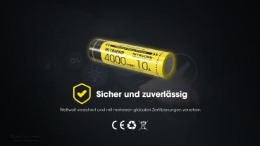 NITECORE 18650 4000mAh LI-LON AKKU NL1840HP