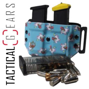 BLACK TRIDENT® DOUBLE MAG CARRIER 9MM/.40 S&W RECHTSHÄNDIG DEADPOOL ON UNICORN