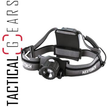 NEXTORCH MYSTAR R LED KOPFLAMPE 760 LUMEN FOKUSSIERBAR MIT 3.000mAh AKKU UND ADAPTER FÜR AA-BATTERIEN IN SCHWARZ