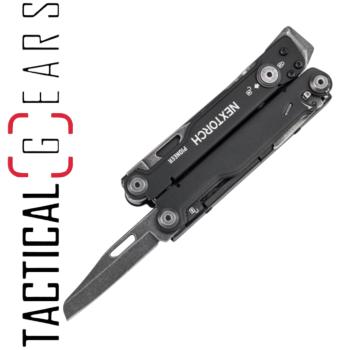 NEXTORCH PIONEER MT20BK "BLACK EDITION" - MULTITOOL 14in1 WERKZEUG & SCHNEIDER FÜR KUNSTOFF-HANDFESSELN