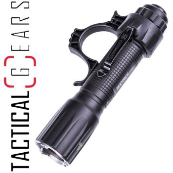 NEXTORCH TA30D 2200 LUMEN NEXT GENERATION TACTICAL LED FLASHLIGHT MIT LOCK-FUNKTION IM HECKSCHALTER, KOPF MIT NANO- KERAMIK GLASBRECHER und STROBOSKOPFUNKTION + FR-1 FÜHRUNGSRING