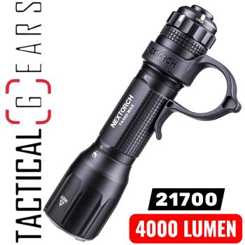 NEXTORCH TA30D MAX 4000 LUMEN TAKTISCHE LED TASCHENLAMPE MIT NANO- KERAMIK GLASBRECHER, STROBOSKOPFUMKTION INKL. FR-3 FÜHRUNGSHILFE