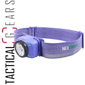 NEXTORCH eSTAR ULTRALEICHTE, WIEDERAUFLADBARE LED-KOPFLAMPE MIT 1300 LUMEN, MEHREREN LICHTQUELLEN UND 2 AKKUS - VIOLETT