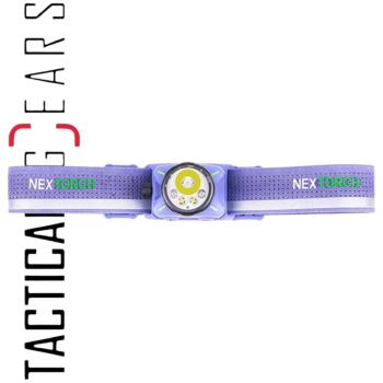 NEXTORCH eSTAR ULTRALEICHTE, WIEDERAUFLADBARE LED-KOPFLAMPE MIT 1300 LUMEN, MEHREREN LICHTQUELLEN UND 2 AKKUS - VIOLETT