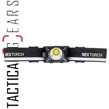 NEXTORCH eSTAR ULTRALEICHTE, WIEDERAUFLADBARE LED-KOPFLAMPE MIT 1300 LUMEN, MEHREREN LICHTQUELLEN UND 2 AKKUS - SCHWARZ