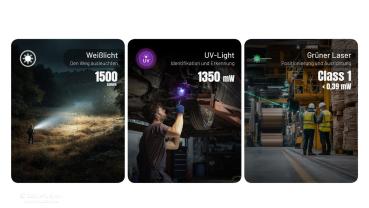 NITECORE EDC17 1500 LUMEN MIT UV UND LASER