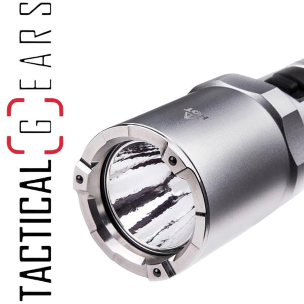 NEXTORCH P80B 2100 LUMEN EINSATZ LED TASCHENLAMPE, USB-C AKKULADEFUNKTION, GLASBRECHER AUS NANO KERAMIK - SILBER