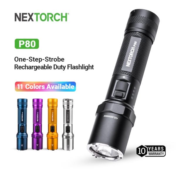 NEXTORCH P80B 2100 LUMEN EINSATZ LED TASCHENLAMPE, USB-C AKKULADEFUNKTION, GLASBRECHER AUS NANO KERAMIK - OLIV GRÜN