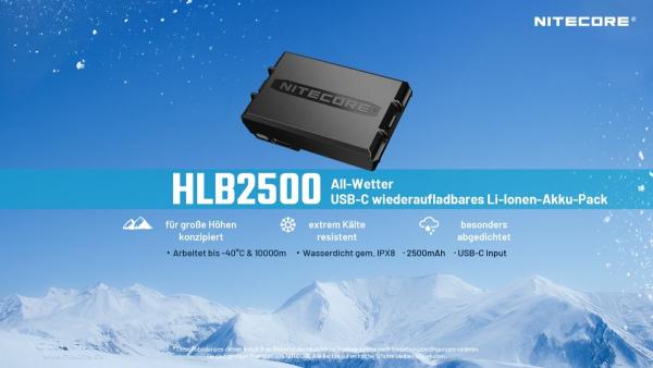 NITECORE HLB2500 AKKUPACK - 2500mAh - KÄLTEBESTÄNDIG BIS -40 GRAD