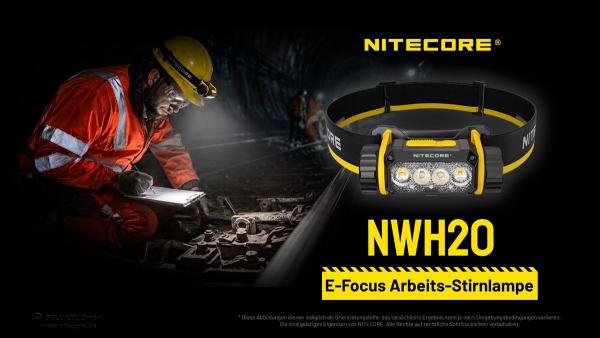 NITECORE WORKLIGHT STIRNLAMPE NWH20 FOKUSSIERBAR - SCHWARZ