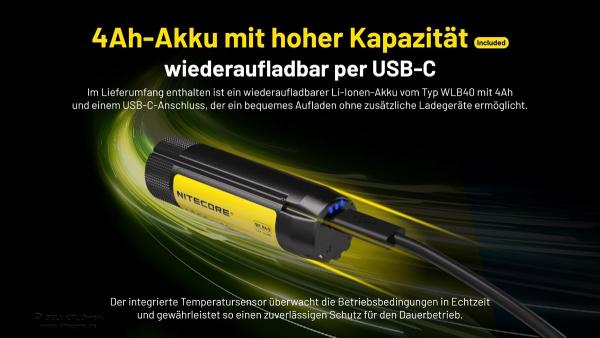 NITECORE WORKLIGHT STIRNLAMPE NWH20 FOKUSSIERBAR - SCHWARZ