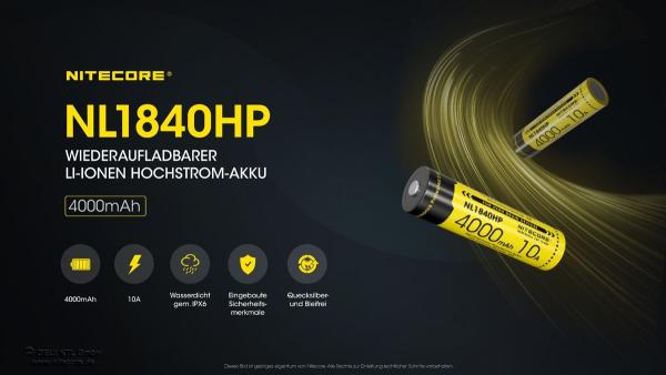 NITECORE 18650 4000mAh LI-LON AKKU NL1840HP