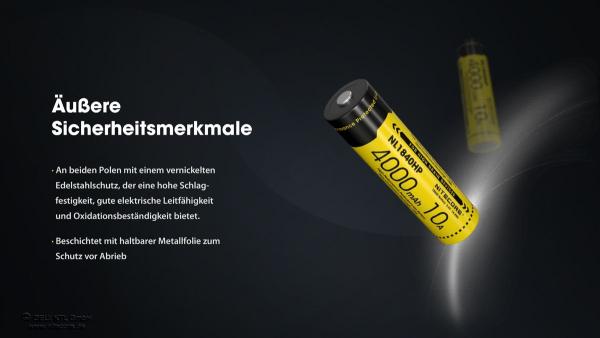NITECORE 18650 4000mAh LI-LON AKKU NL1840HP