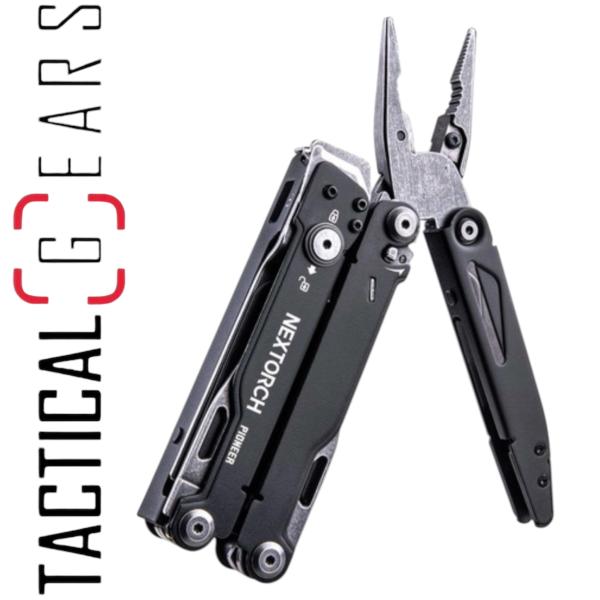 NEXTORCH PIONEER MT20BK "BLACK EDITION" - MULTITOOL 14in1 WERKZEUG & SCHNEIDER FÜR KUNSTOFF-HANDFESSELN