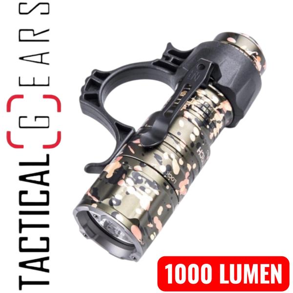 NEXTORCH TA20NC 1000 LUMEN TACTICAL LED TASCHENLAMPE SET INKL. FR-1 FÜHRUNGSHILFE SONDEREDITION CAMOUFLAGE, NANO- KERAMIK GLASBRECHER UND STROBOSKOPFUNKTION