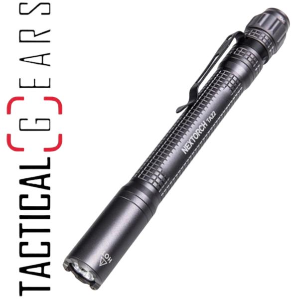 NEXTORCH TA22 "GRAU" 850 LUMEN SLIM LINE TACTICAL LED STIFTTASCHENLAMPE MIT NANO- KERAMIK GLASBRECHER UND STROBOSKOPFUNKTION