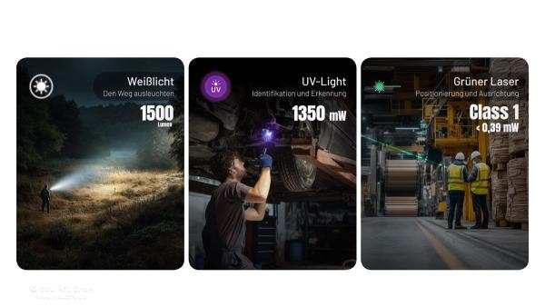 NITECORE EDC17 1500 LUMEN MIT UV UND LASER