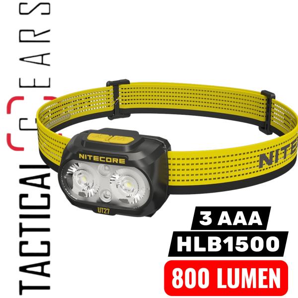 NITECORE UT27 2.0 DUAL POWER 800 LUMEN - SCHWARZ/GELB