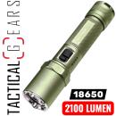 NEXTORCH P80B 2100 LUMEN EINSATZ LED TASCHENLAMPE, USB-C AKKULADEFUNKTION, GLASBRECHER AUS NANO KERAMIK - OLIV GRÜN